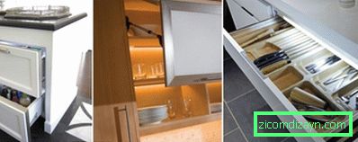 Podświetlenie LED wewnątrz szafek kuchennych